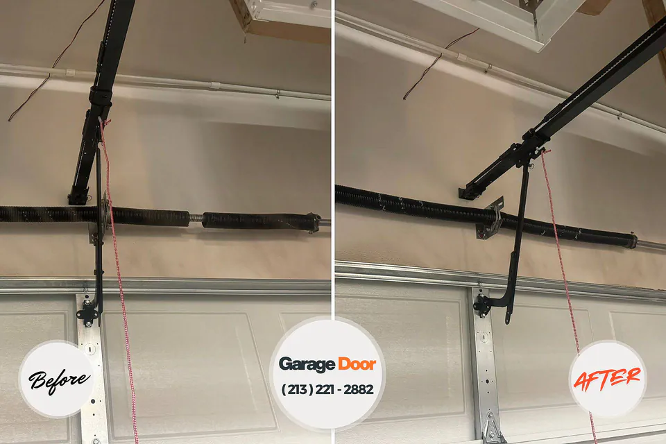Before and after: garage door repair Snoqualmie, WA